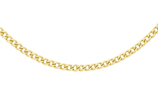 9ct Yellow Gold 60 Diamond Cut Curb Chain 46m/18"9