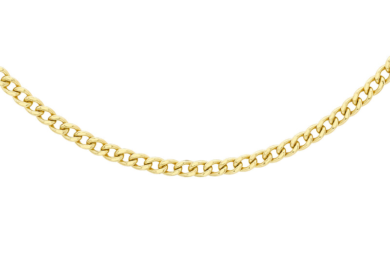 9ct Yellow Gold 60 Diamond Cut Curb Chain 46m/18"9