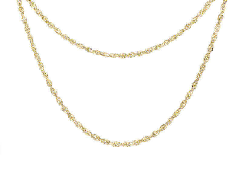 9ct Yellow Gold Twin Rope Trace Chain Necklace