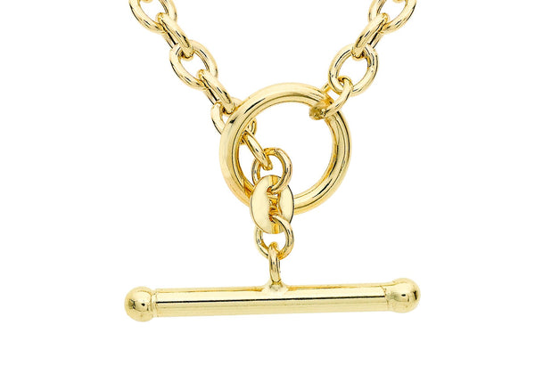 9ct Yellow Gold 100 T-Bar Oval Belcher Chain