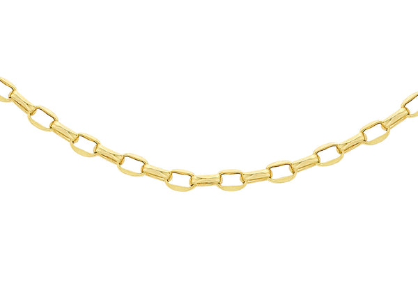 9ct Yellow Gold 100 Diamond Cut Oval Belcher  Chain 41m/16"9