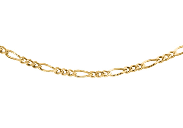 9ct Yellow Gold 50 Diamond Cut Figaro Chain 41m/16"9