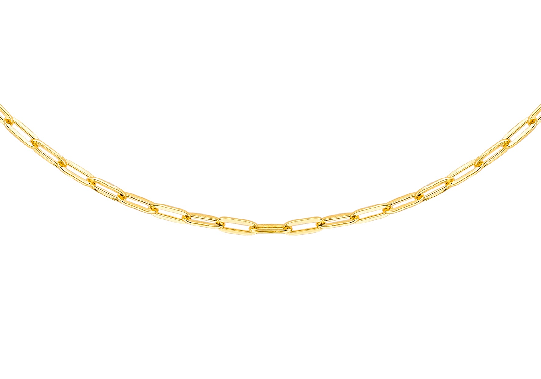 9ct Yellow Gold Paper Chain Links Necklace