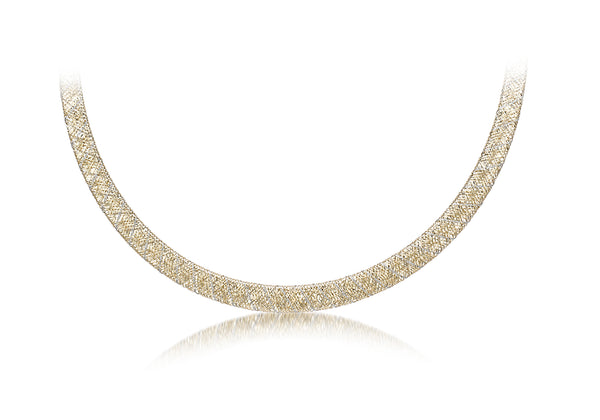 9ct Two-Tone Gold Flexible Hex Necklace