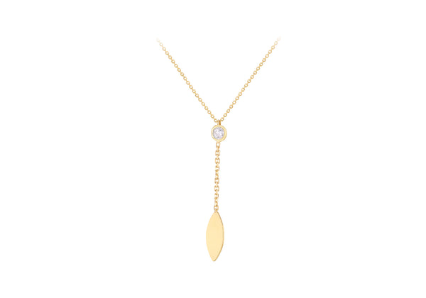 9ct Yellow Gold Drop Leaf Necklace