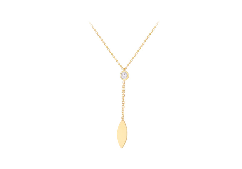 9ct Yellow Gold Drop Leaf Necklace