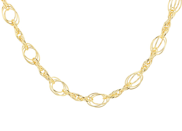 9ct Yellow Gold Triple Oval Interlinked Chain
