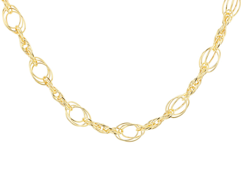 9ct Yellow Gold Triple Oval interlinked Chain