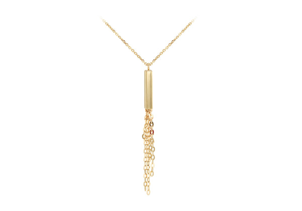 9ct Yellow Gold Tassel Bar Necklace