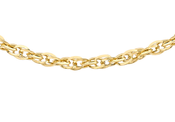 9ct Yellow Gold 40 Diamond Cut Prince of Wales Chain 41m/16"9