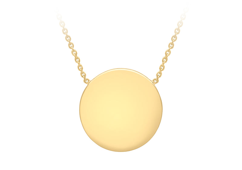 9ct Yellow Gold Disc Pendant Adjustable Necklace Harper Kendall