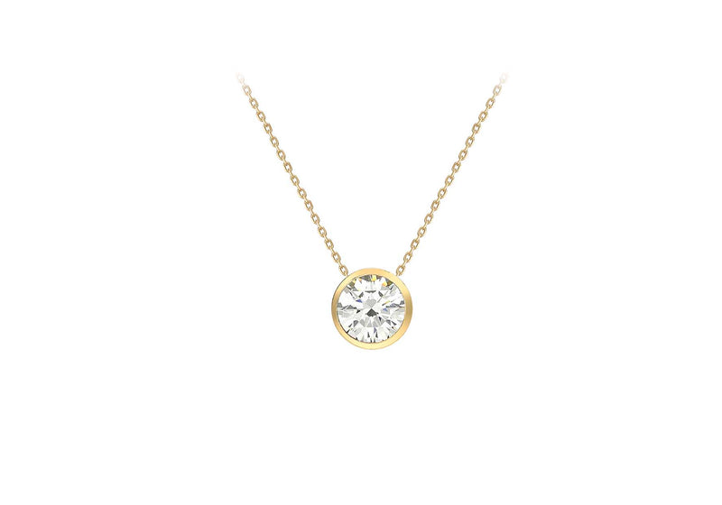 9ct Yellow Gold Zirconia  6.7mm Slider Adjustable Necklace  41m/16"-46m/18"9