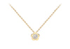 9ct Yellow Gold Zirconia  Flower Adjustable Necklace  41m/16"-44.5m/17.5"9