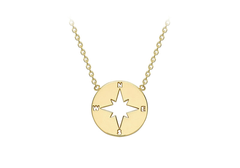 Compass necklace white gold deals