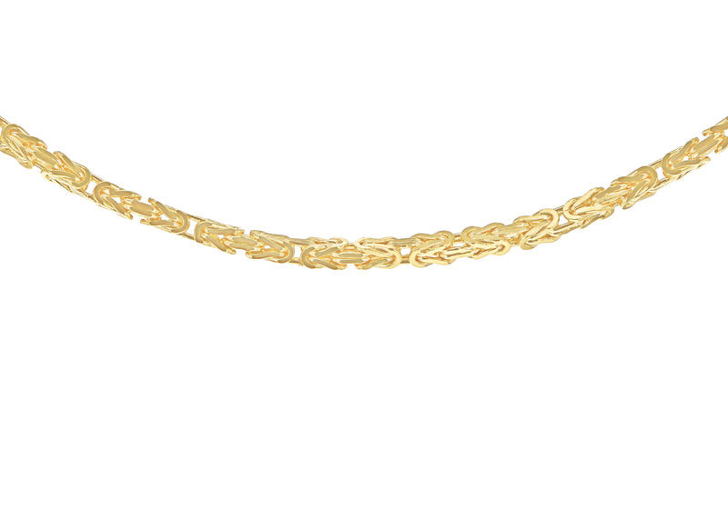 9ct Gold Mini Squares Byzantine Chain Necklace