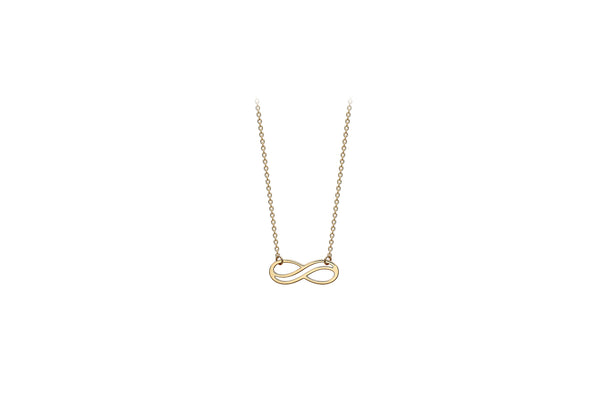 9ct Yellow Gold 15mm x 5.5mm CutoCut Infinity Symbol Adjustable Necklace  41m/16"-43m/17"9