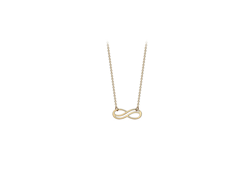 9ct Yellow Gold 15mm x 5.5mm CutoCut Infinity Symbol Adjustable Necklace  41m/16"-43m/17"9