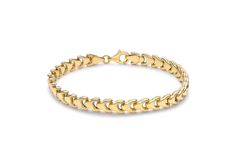 9ct Yellow Gold Wishbone Links Bracelet