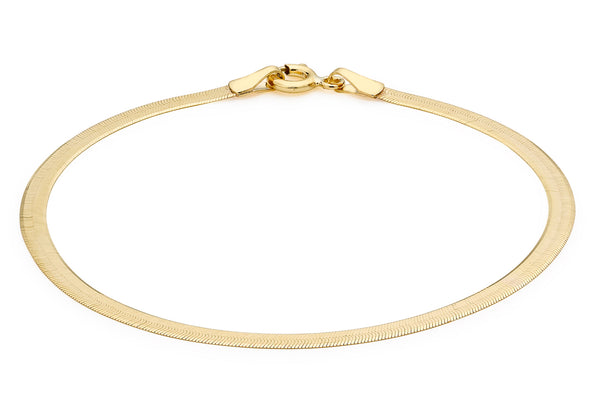 9ct Yellow Gold Herringbone Bracelet 18m/7"9