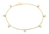 9ct Yellow Gold Teardrop Bead Adjustable Anklet