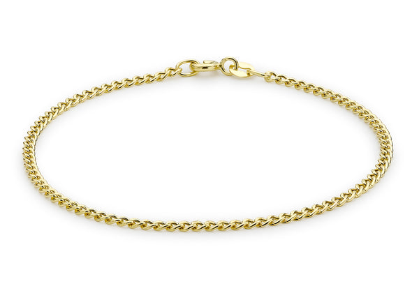 9ct Yellow Gold 2mm Curb Chain Anklet 24m/9.5"9