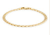 9ct Yellow Gold Diamond Cut Flat Curb Bracelet 23m/9"9
