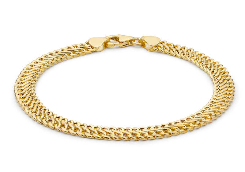 9ct Yellow Gold Hollow Woven Curb Bracelet