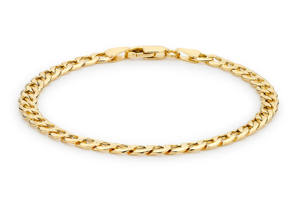 9ct Yellow Gold Six Sided Curb Chain Bracelet