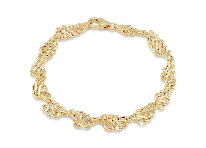 9ct Yellow Gold Twist Curb Chain Bracelet