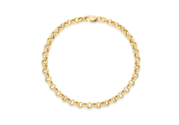 9ct Yellow Gold Hollow Belcher  Bracelet 18m/7"9