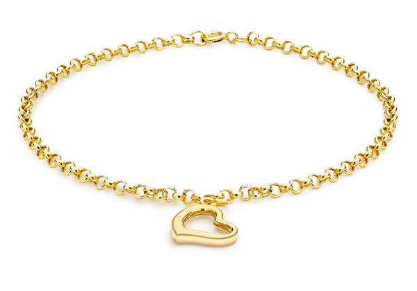9ct Yellow Gold Heart Bracelet 