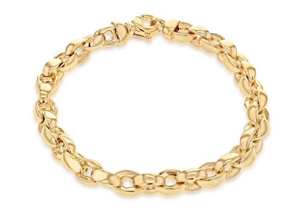 9ct Yellow Gold Thick Oval Belcher Bracelet 