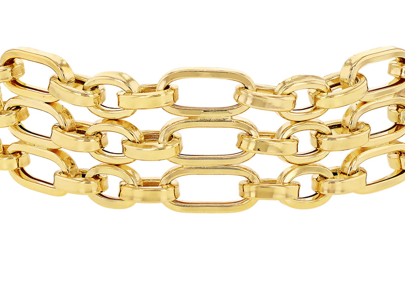 9ct Gold 19cm Solid 3+1 Figaro Bracelet | Angus & Coote