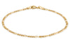 9ct Yellow Gold Hollow Figaro Anklet 23m/9" - 25.5m/10"9