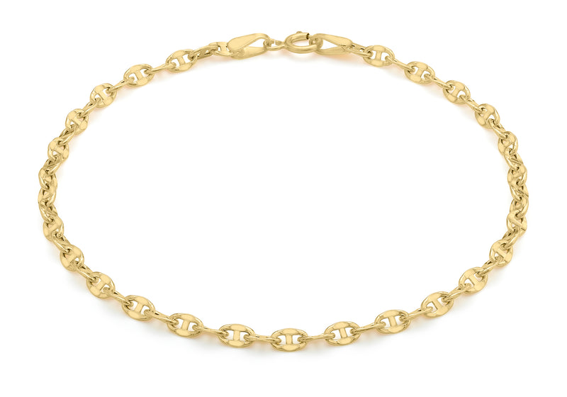 9ct Yellow Gold 65 Marine Style Bracelet 18m/7"9