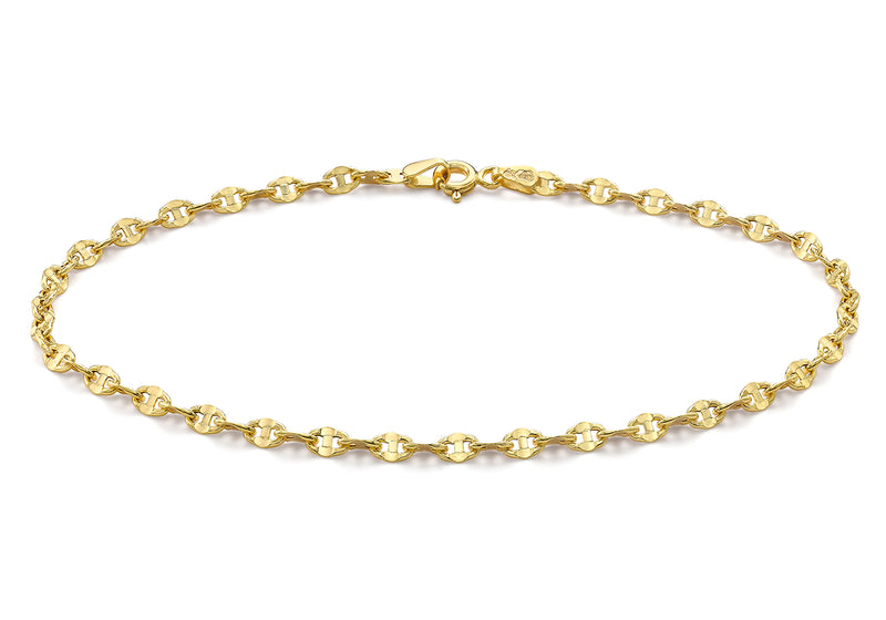 9ct Yellow Gold 65 Marine Style Anklet 23m/9"9