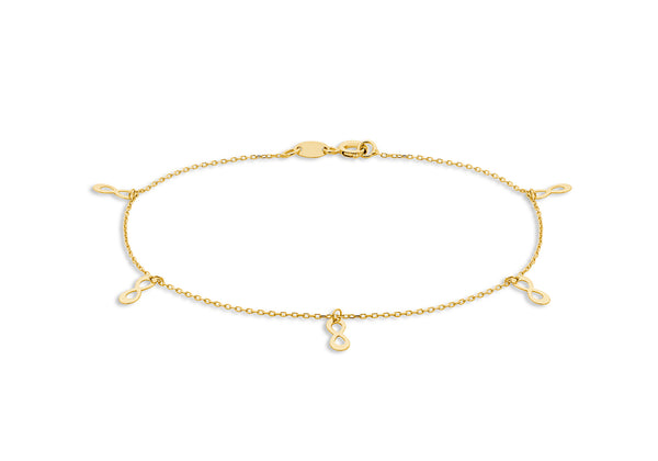 9ct Yellow Gold Infinity Links Bracelet