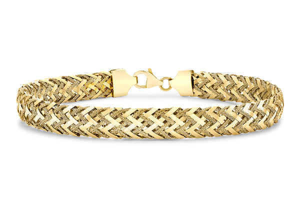 9ct Yellow Gold Textured Woven Bracelet 19m/7.5"9