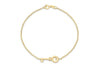 9ct Yellow Gold 0.01t Diamond Key Charm Bracelet 19m/7.5"9