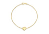 9ct Yellow Gold 0.01t Diamond Heart Charm Bracelet 19m/7.5"9