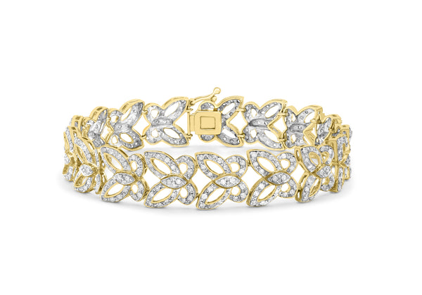 9ct Yellow Gold 2.30ct Diamond Butterfly Bracelet