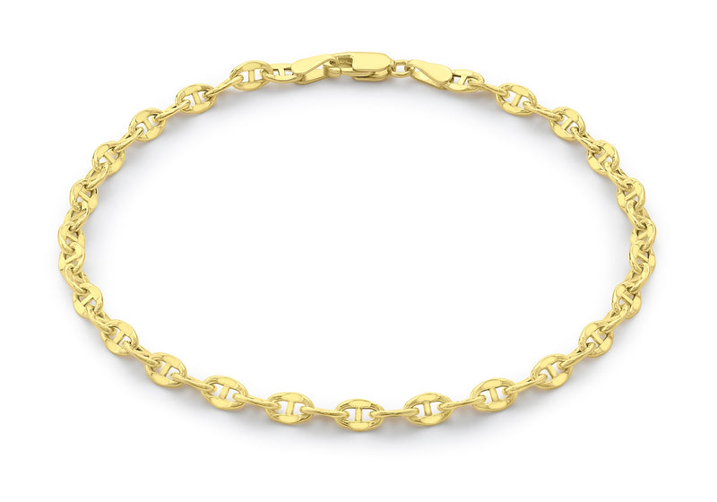 9ct Yellow Gold Marine Link Bracelet 19m/7.5"9