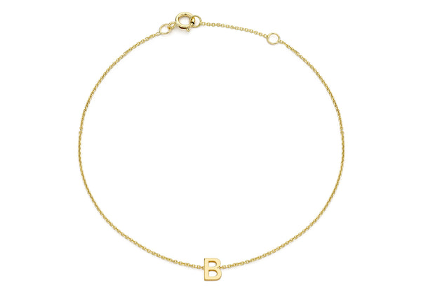 9ct Yellow Gold Initial Letter Bracelet