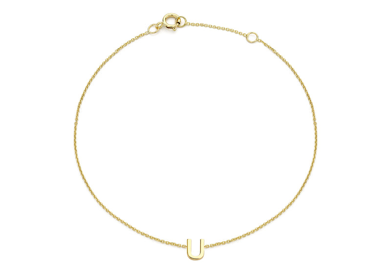 9ct Yellow Gold Initial Letter Bracelet