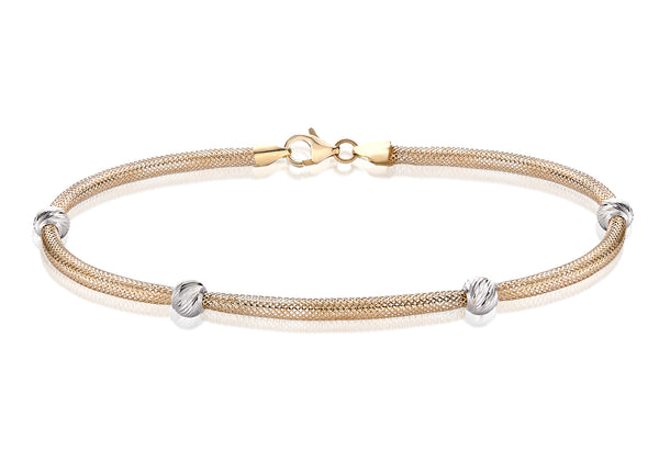 9ct Yellow Gold Flexible Beads Bracelet