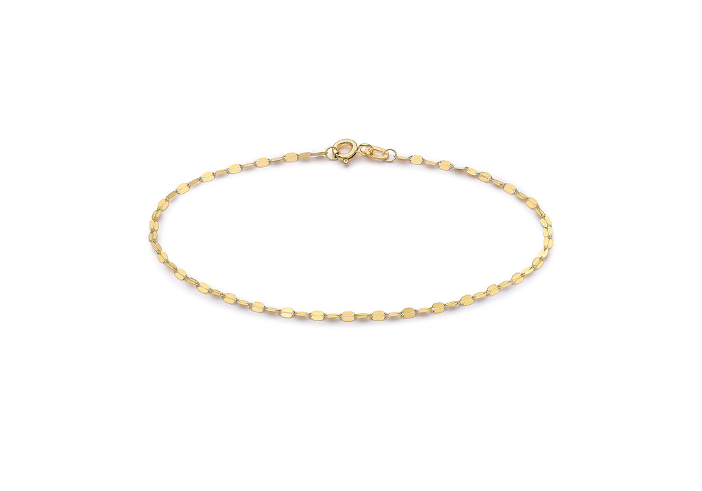 9ct Yellow Gold Sparkle Forzatina Chain Bracelet 18.5m/7.25"9