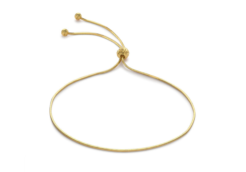 9ct Yellow Gold Snake Chain Adjustable Bracelet