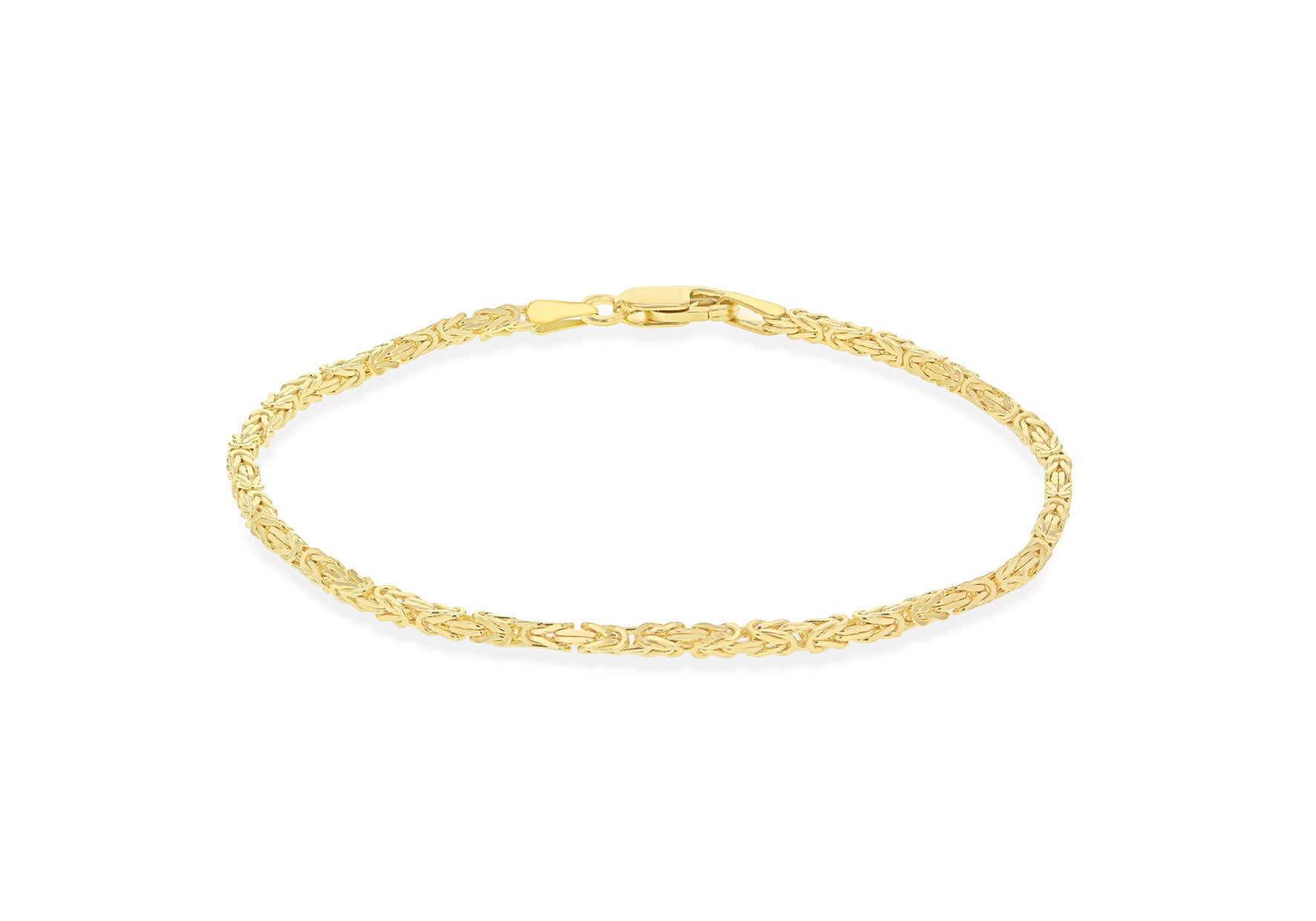 9ct Gold Mini Squares Byzantine Chain