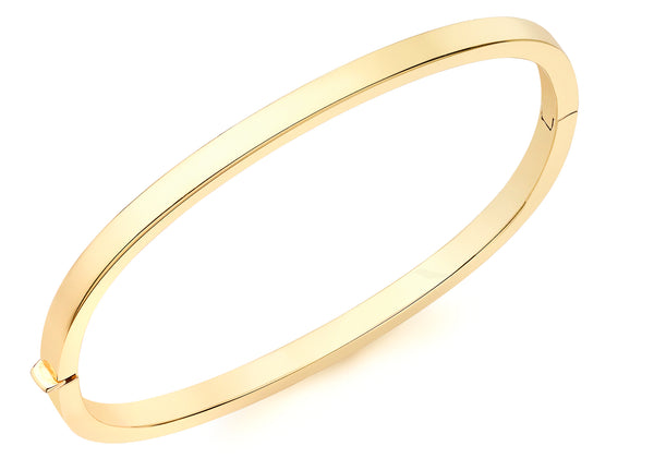 9ct Yellow Gold Rectangular Tube Bangle