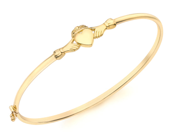 9ct Yellow Gold Claddagh Bangle